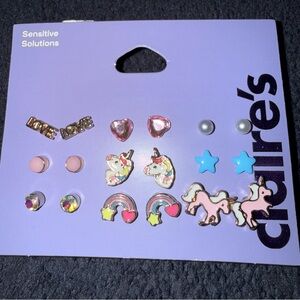 Claire's Unicorn and Rainbow Earring Set